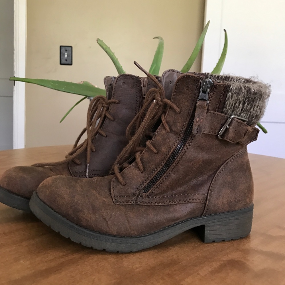 Brown Combat Boots